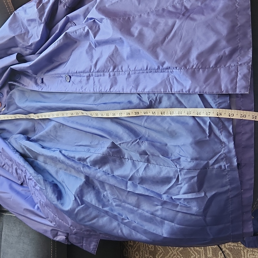New Vintage Fleet Street Periwrinkle Belted Trench Coat Women's Size 12 - Picture 15 of 16